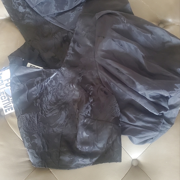 Future Collective Womens Puff Sleeved Organza Crop Blouse Size 24W/26W - Picture 6 of 10